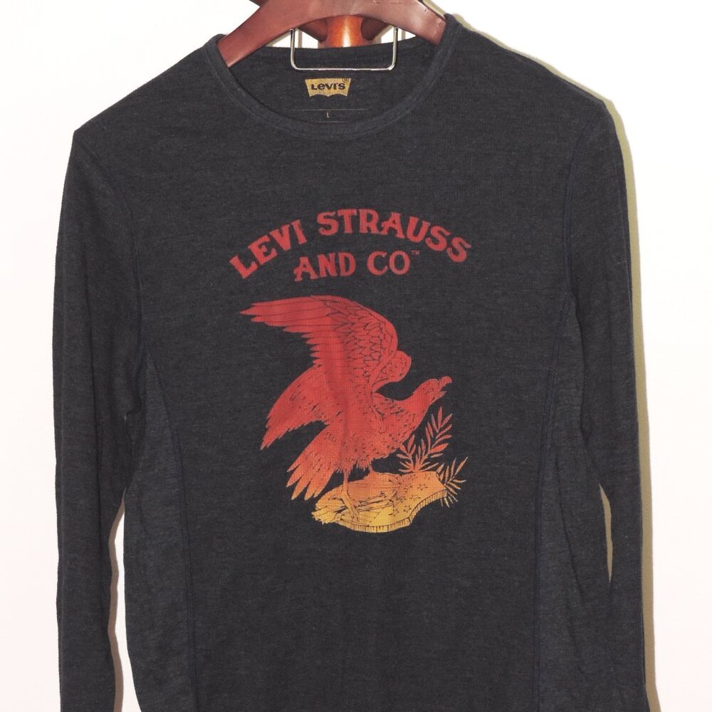 Levi Strauss Eagle T-Shirt Top Long Sleeve White Tab
